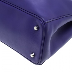 Pre Owned حقيبة يد ديور شوبر ديوريسيمو كبيرة جلد حُبيبي أزرق داكن