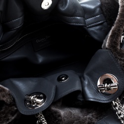 مملوكة مسبقًا حقيبة ديور لو ترينت جلد كاناج مبطنة سوداء