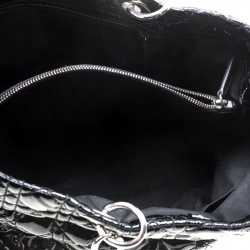 Pre Owned Dior Black Cannage Quilted Soft Patent Leather Large Shopping Tote