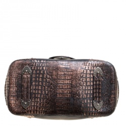 مملوكة مسبقًا Dior Black/Bronze Lizard and Leather Limited Edition 017 Jeanne Frame Satchel