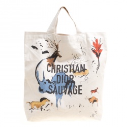 Pre Owned حقيبة يد ديور جاديور شوبر كانفاس مطبوعة متعددة الألوان