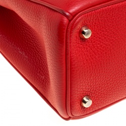 Pre Owned Dior Red Leather Medium Diorissimo Shopper Tote