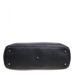 مملوكة مسبقًا حقيبة يد ديور شوبر ديوريسيمو كبيرة جلد حُبيبي أزرق داكن