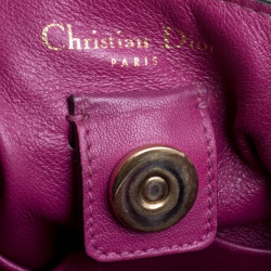 مملوكة مسبقًا حقيبة يد ديور شوبر ديوريسيمو كبيرة جلد حُبيبي أزرق داكن