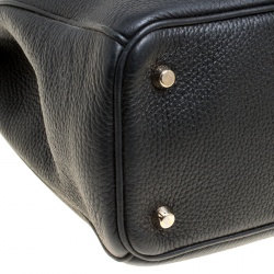 مملوكة مسبقًا حقيبة يد ديور شوبر ديوريسيمو كبيرة جلد حُبيبي أزرق داكن