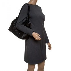 Pre Owned Dior Black Coated Canvas Small Panarea Tote