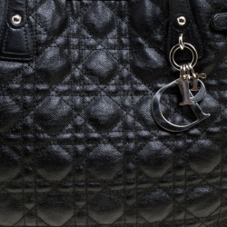 Pre Owned Dior Black Coated Canvas Small Panarea Tote