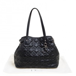 Pre Owned Dior Black Coated Canvas Small Panarea Tote