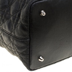 Pre Owned Dior Black Coated Canvas Small Panarea Tote