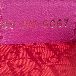 Pre Owned Dior Pink Cannage Quilted Nylon Drawstring Bucket Bag 