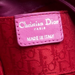 Pre Owned Dior Pink Cannage Quilted Nylon Drawstring Bucket Bag 