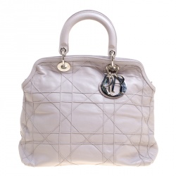 Pre Owned Dior Grey Cannage Leather Granville Tote