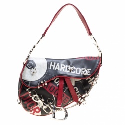 Pre Owned Dior Multicolor Coated Fabric Hardcore Saddle Bag