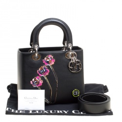 مملوكة مسبقًا حقيبة يد ديور ليدي ديور متوسطة جلد بيج