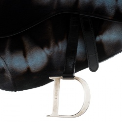 Pre Owned Dior Multicolor Calfhair Saddle Bag