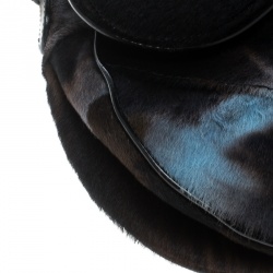 Pre Owned Dior Multicolor Calfhair Saddle Bag