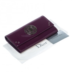 مملوكة مسبقًا محفظة ديور جلد لامع بنفسجية