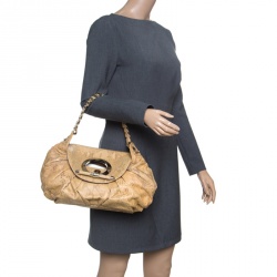 Pre Owned Dior Beige Python Limited Edition 028 Hobo