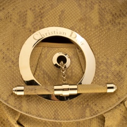 Pre Owned Dior Beige Python Limited Edition 028 Hobo