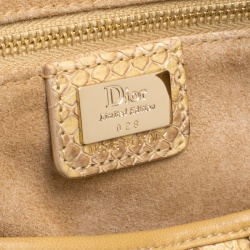 Pre Owned Dior Beige Python Limited Edition 028 Hobo