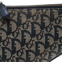 Pre Owned Dior Blue Diorissimo Canvas and Leather Saddle Bag