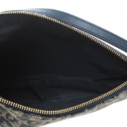 Pre Owned Dior Blue Diorissimo Canvas and Leather Saddle Bag