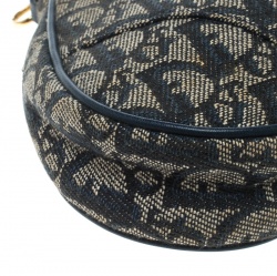 Pre Owned Dior Blue Diorissimo Canvas and Leather Saddle Bag