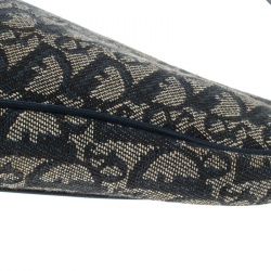 Pre Owned Dior Blue Diorissimo Canvas and Leather Saddle Bag
