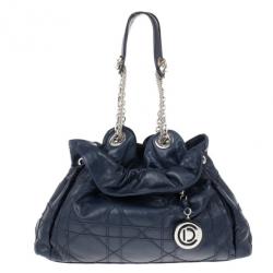 مملوكة مسبقًا Dior Navy Lambskin Leather Le 30 Cannage Tote