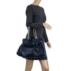 مملوكة مسبقًا Dior Navy Lambskin Leather Le 30 Cannage Tote