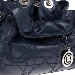 مملوكة مسبقًا Dior Navy Lambskin Leather Le 30 Cannage Tote