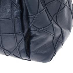 مملوكة مسبقًا Dior Navy Lambskin Leather Le 30 Cannage Tote