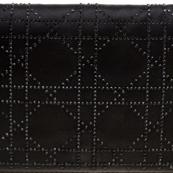 مملوكة مسبقًا Dior Black Cannage Quilted Crystal Satin Clutch