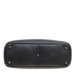 Pre Owned Dior Black Leather Medium Diorissimo Top Handle Bag