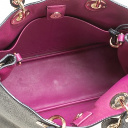 Pre Owned Dior Black Leather Medium Diorissimo Top Handle Bag