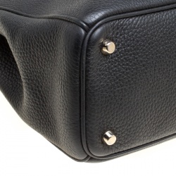 Pre Owned Dior Black Leather Medium Diorissimo Top Handle Bag