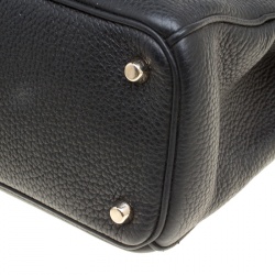 Pre Owned Dior Black Leather Medium Diorissimo Top Handle Bag