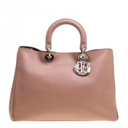 Pre Owned Dior Nude Leather Large Diorissimo Shopper Top Handle Bag