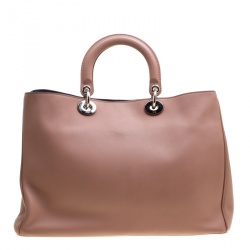 Pre Owned Dior Nude Leather Large Diorissimo Shopper Top Handle Bag
