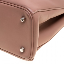 Pre Owned Dior Nude Leather Large Diorissimo Shopper Top Handle Bag