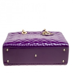 مملوكة مسبقًا Dior Purple Patent Leather Large Lady Dior Tote