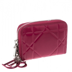 Dior Pink Cannage Patent Leather Tutti Coin Purse
