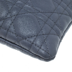 Pre Owned Dior Grey Cannage Coated Canvas Panarea Clutch