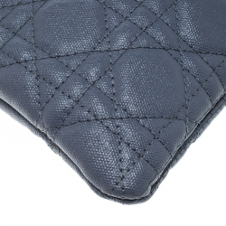 Pre Owned Dior Grey Cannage Coated Canvas Panarea Clutch
