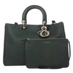 مملوكة مسبقًا Dior Large Green Smooth Calfskin Diorissimo Bag