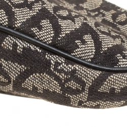 Pre Owned Dior Black Diorissimo Canvas and Leather Saddle Bag