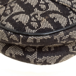 Pre Owned Dior Black Diorissimo Canvas and Leather Saddle Bag