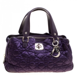 مملوكة مسبقًا Dior Purple Cannage Nylon Satchel