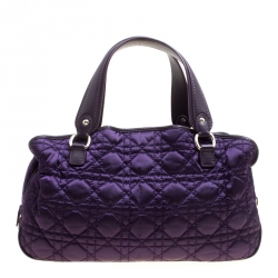 مملوكة مسبقًا Dior Purple Cannage Nylon Satchel