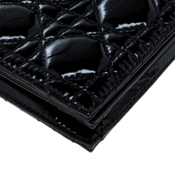 Pre Owned Dior Black Cannage Patent Leather Lady Dior Clutch